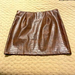 SHEIN mini animal skin pleather skirt